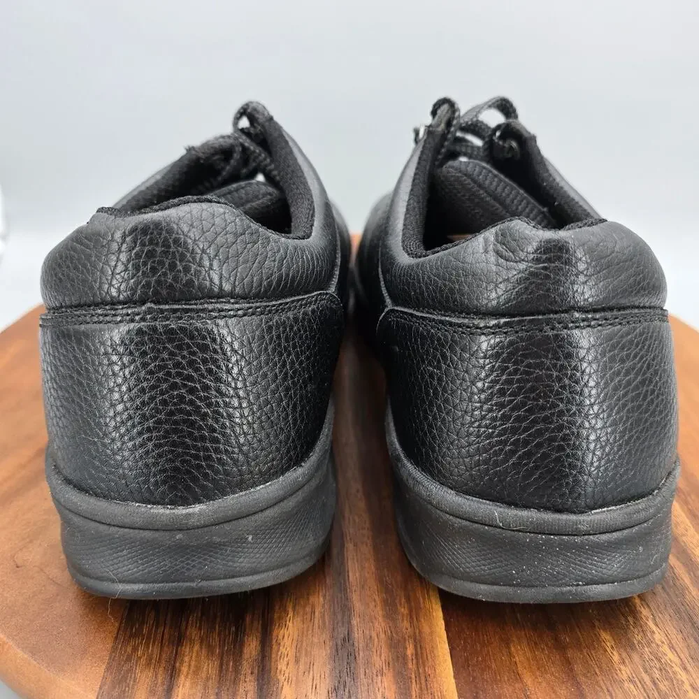Orthofeet Shoes Mens 11 2E Wide Black Leather Comfort Orthopedic Walking Sneaker